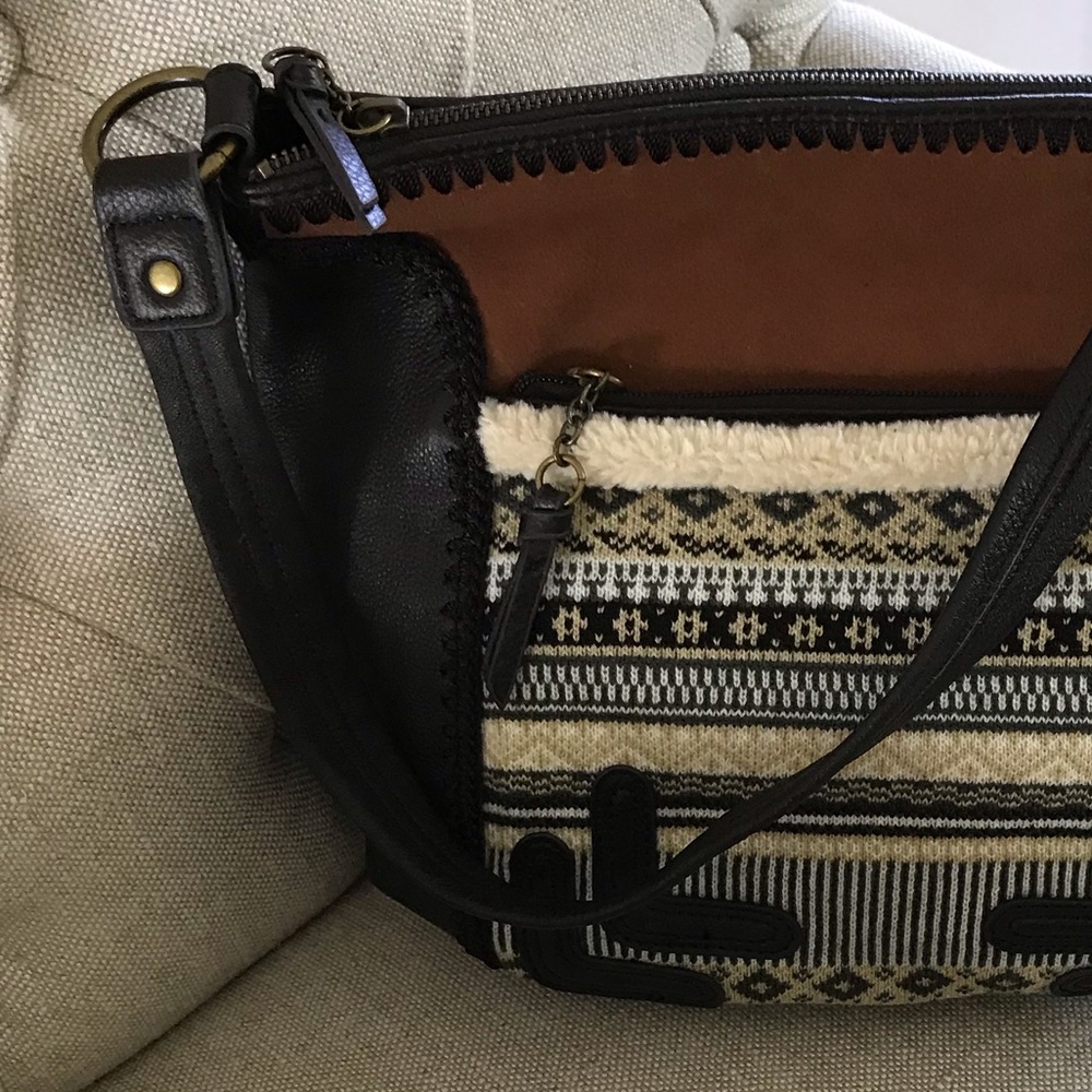 The sak leather suede tribal handbag